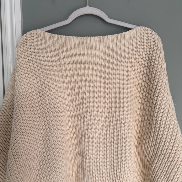 French Connection Millie Mozart 100% Cotton Boat Neck Knit Cream Sweater - Picture 8 of 16